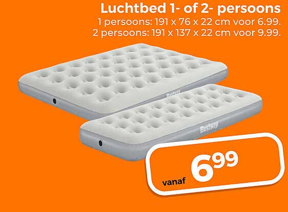Luchtbed 1- of 2-persoons
