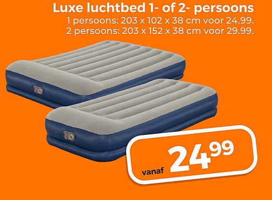 Luxe luchtbed 1- of 2-persoons