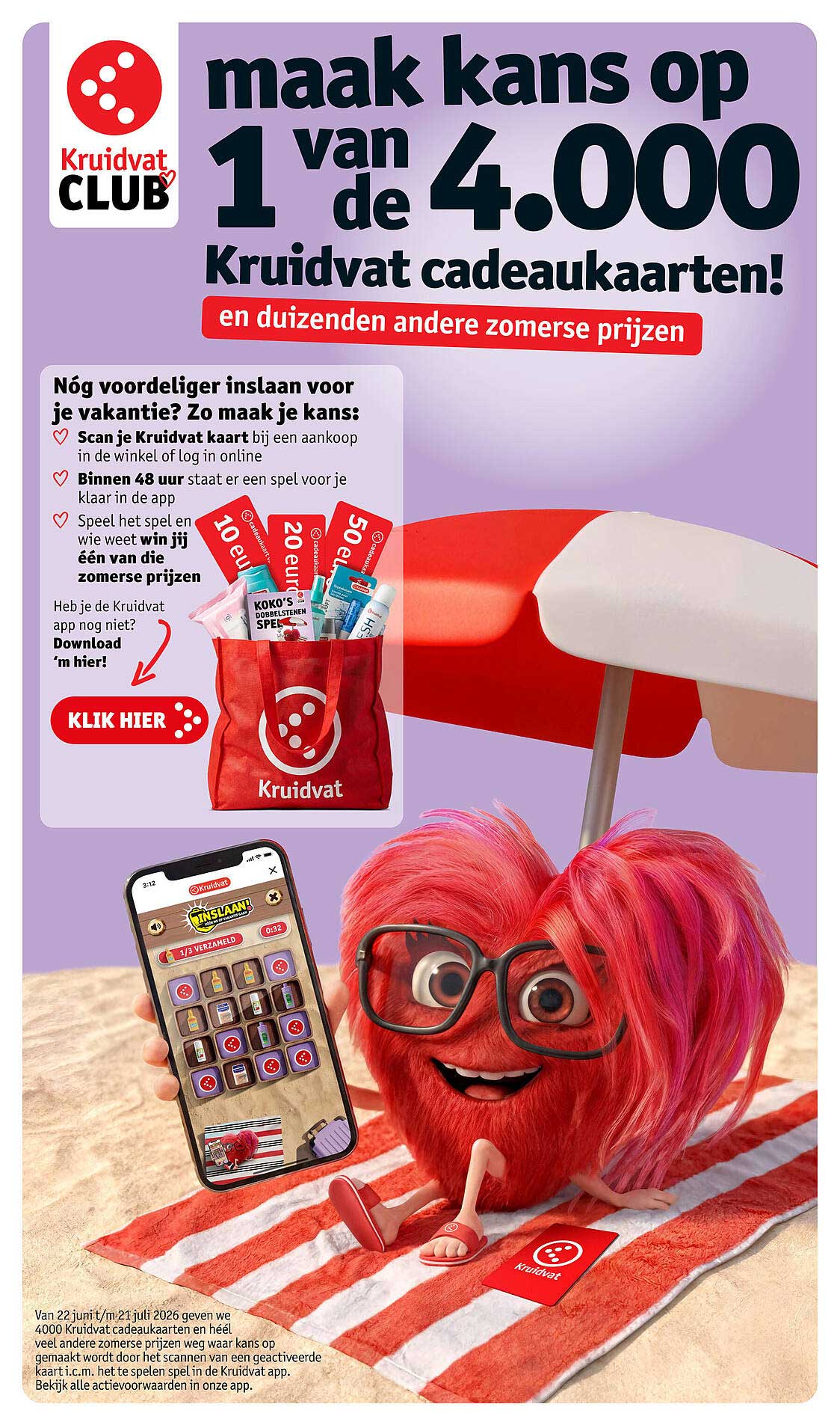 maak kans op 1 van de 4.000 Kruidvat cadeaukaarten!