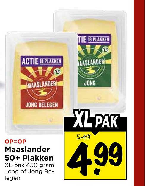 Maaslander 50+ Plakken XL-pak 450 gram Jong of Jong Belegen