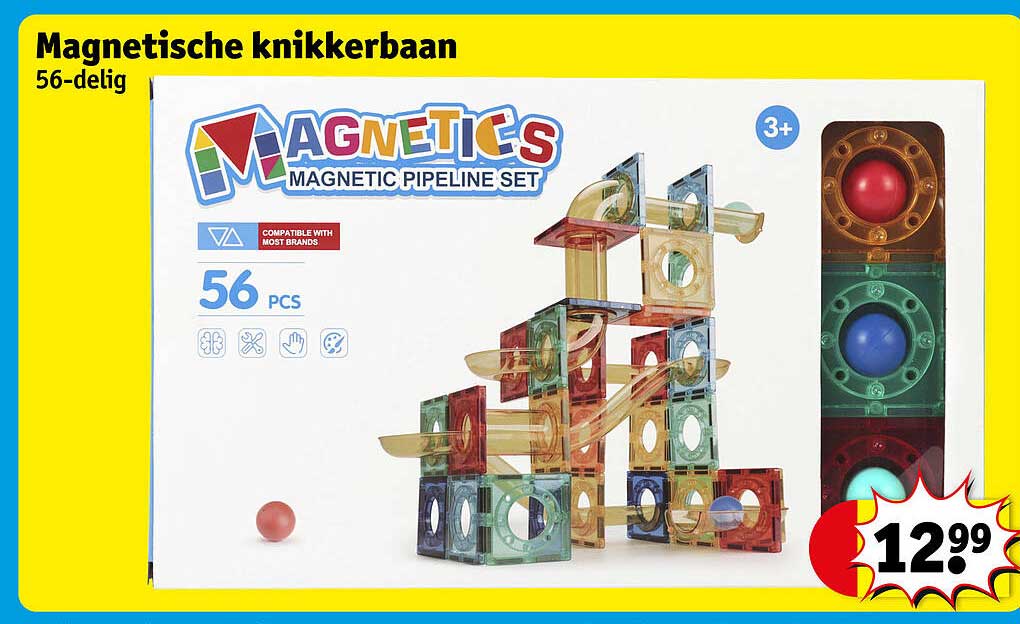 Magnetische knikkerbaan 56-delig