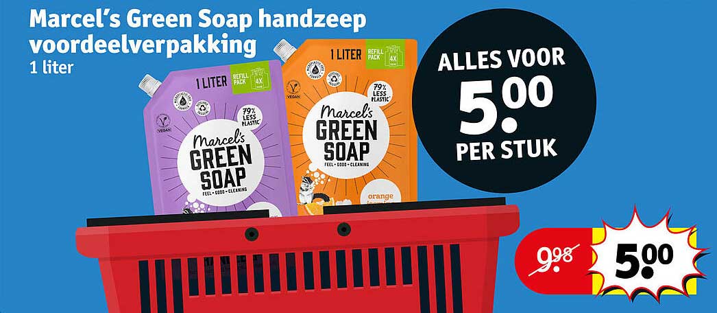 Marcel’s Green Soap handzeep voordeelverpakking 1 liter
