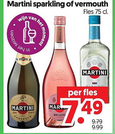 Martini sparkling of vermouth Fles 75 cl.