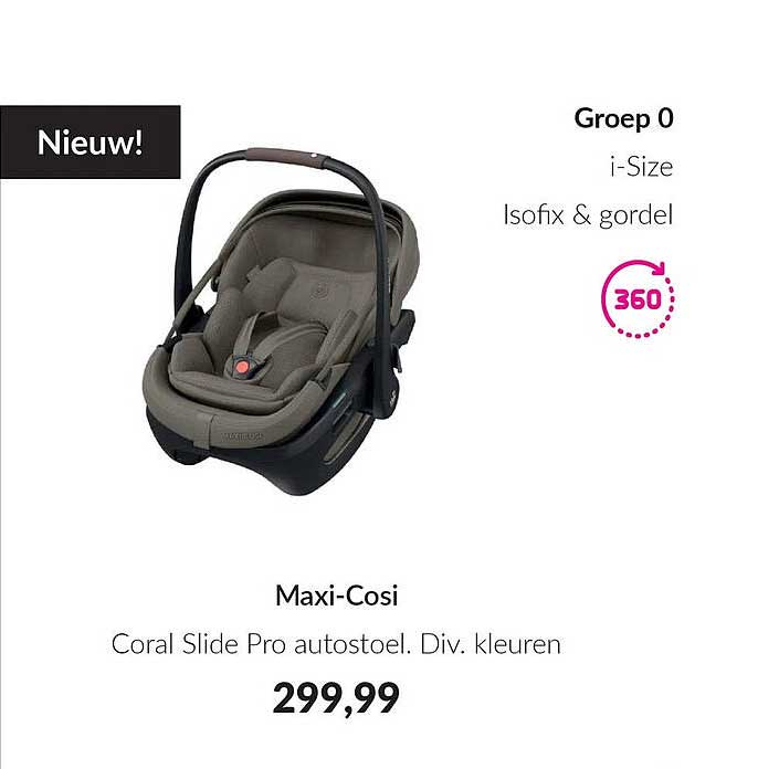Maxi-Cosi Coral Slide Pro autostoel. Div. kleuren