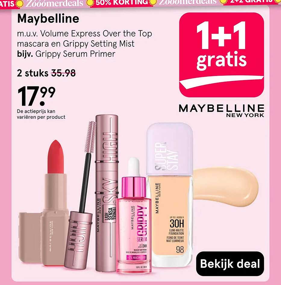 Maybelline 1+1 gratis