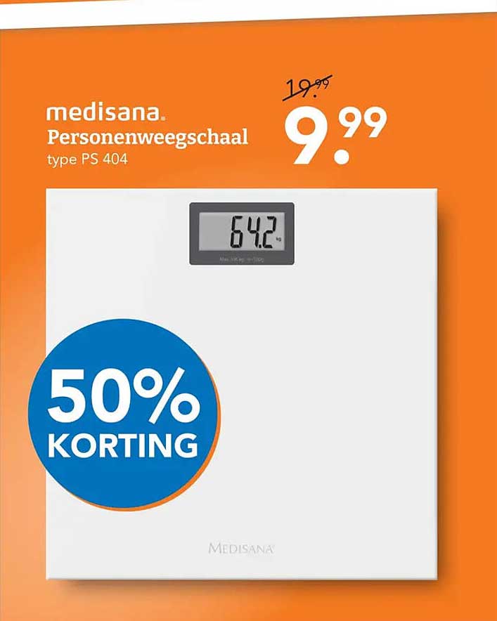 medisana. Personenweegschaal type PS 404 50% KORTING