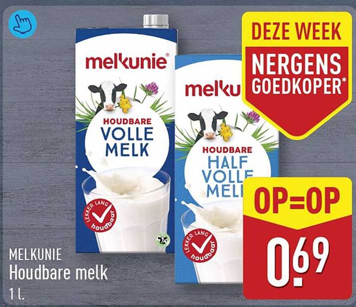 MELKUNIE Houdbare melk 1 l. O.P=O.P