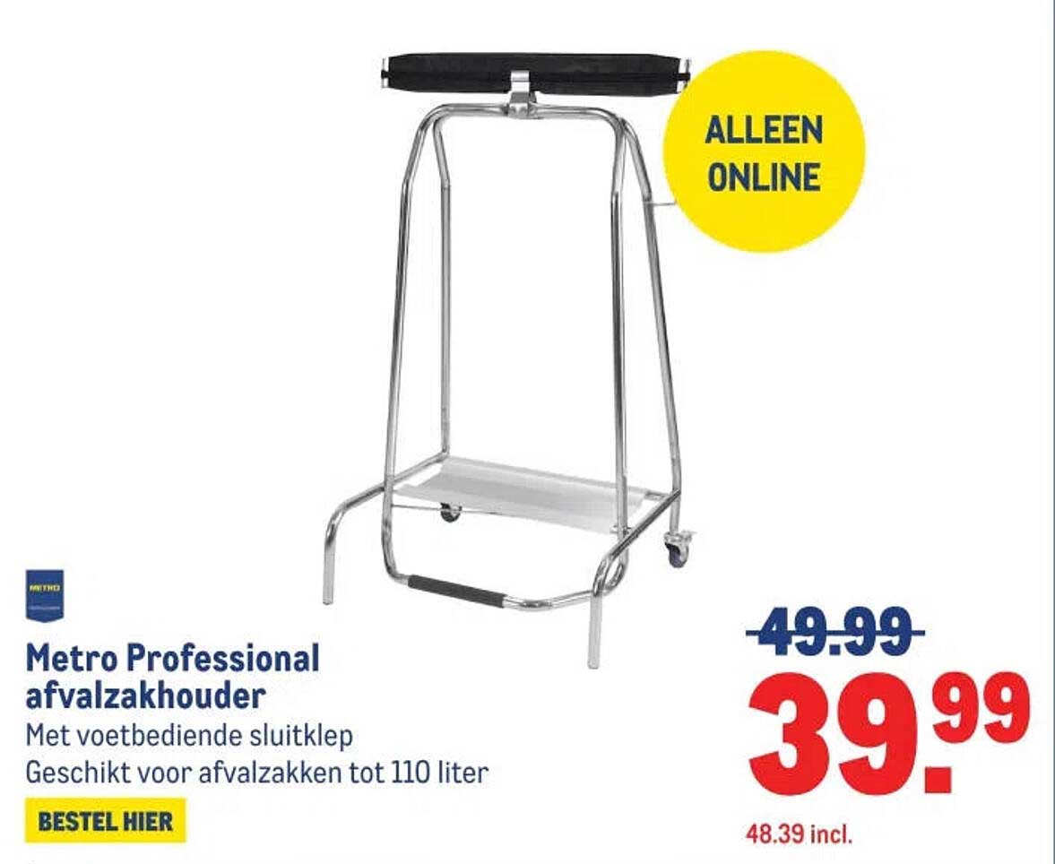 Metro Professional afvalzakhouder