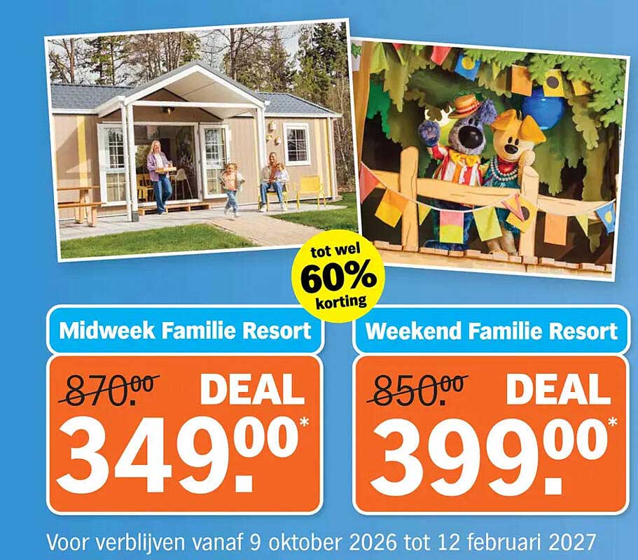 Midweek Familie Resort tot wel 60% korting