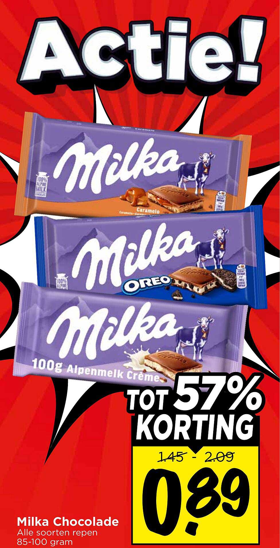 Milka Chocolade Alle soorten repen 85-100 gram TOT 57% KORTING