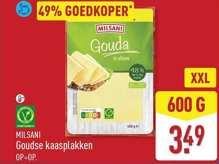 MILSANI Goudse kaasplakken OP=OP. 49% GOEDKOPER*