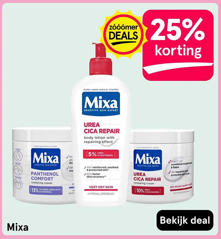Mixa 25% korting