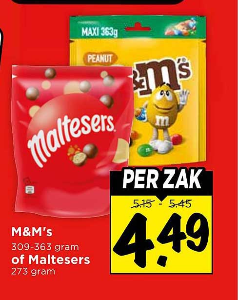 M&M’s 309-363 gram of Maltesers 273 gram