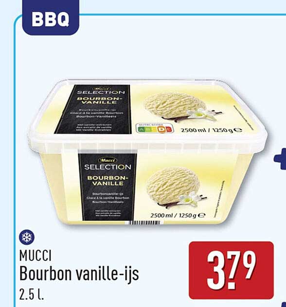 MUCCI Bourbon vanille-ijs 2.5 l.