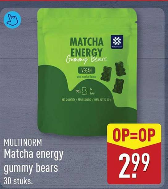 MULTINORM Matcha energy gummy bears 30 stuks OP=OP
