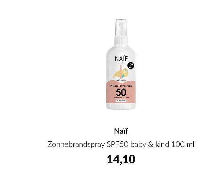 Naïf Zonnebrandspray SPF50 baby & kind 100 ml