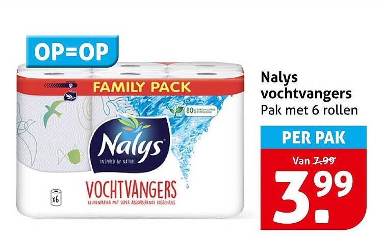 Nalys vochttangers Pak met 6 rollen OP=OP