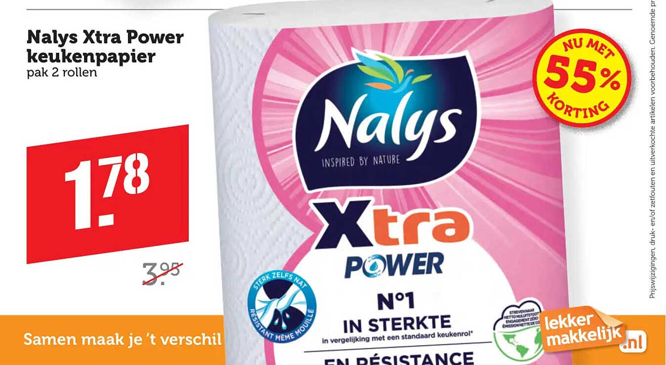 Nalys Xtra Power keukenpapier pak 2 rollen