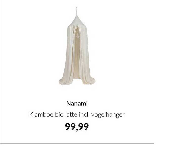 Nanami Klamboe bio latte incl. vogelhanger
