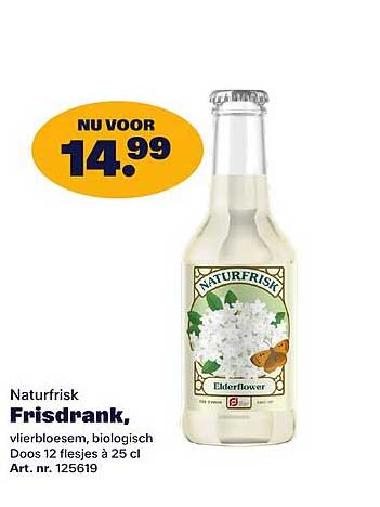 Naturfrisk Frisdrank, vlierbloesem, biologisch