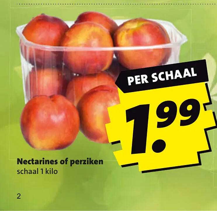Nectarines of perziken schaal 1 kilo per schaal