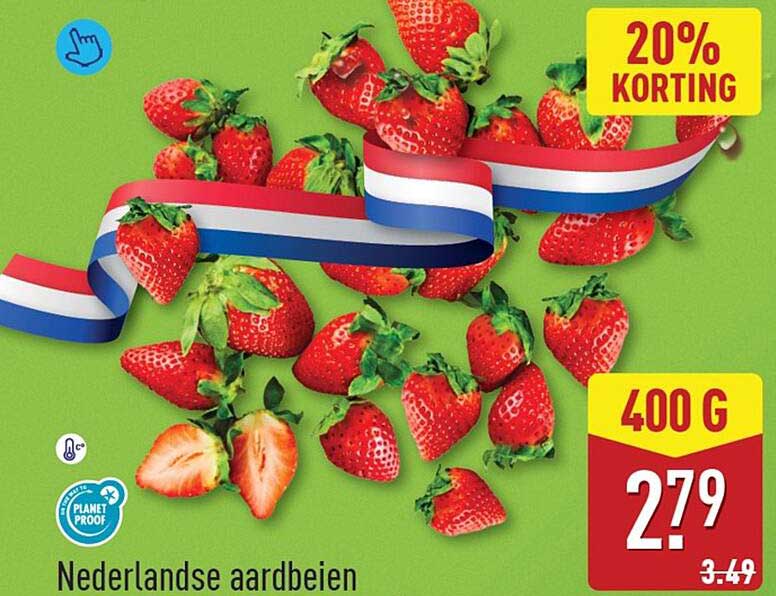 Nederlandse aardbeien 20% korting