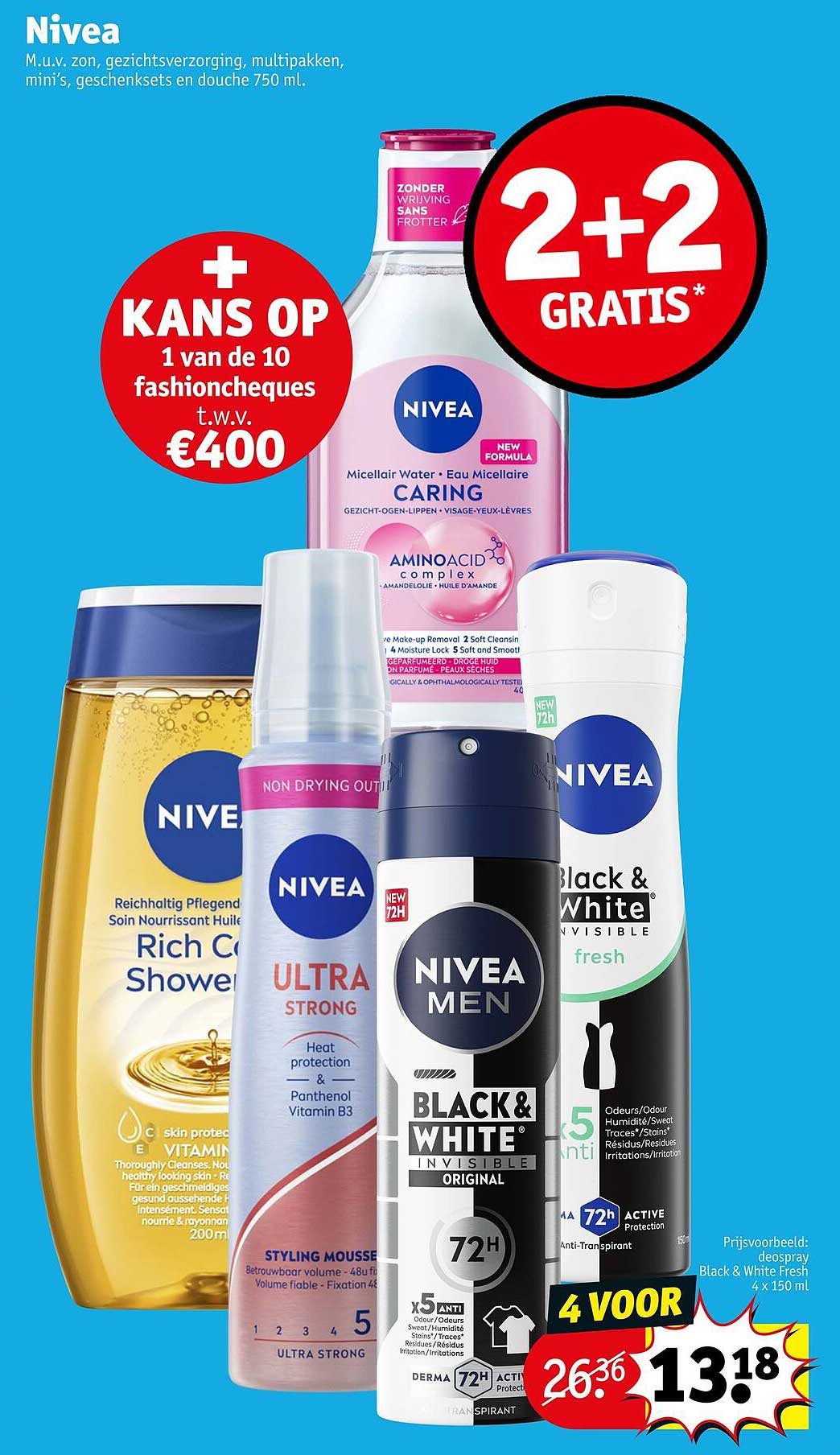 Nivea 4 voor 13.18 2+2 gratis