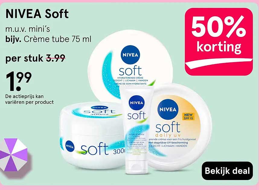 NIVEA Soft 50% korting