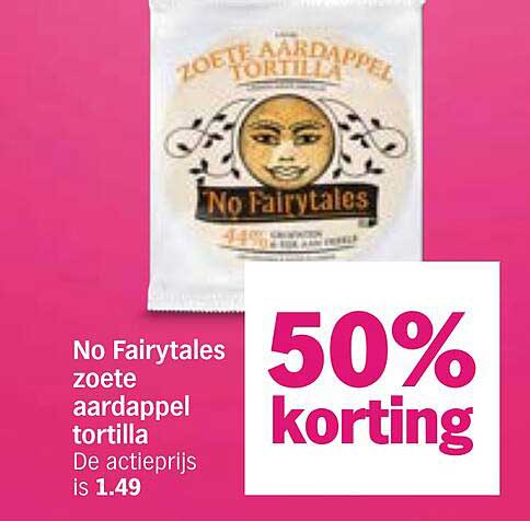 No Fairytales zoete aardappel tortilla 50% korting