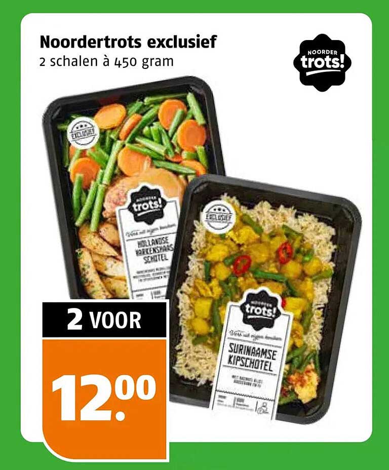 Noordertrots exclusief 2 schalen à 450 gram