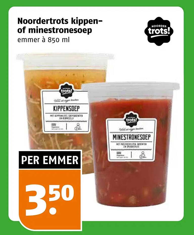 Noordertrots kippen- of minestronesoep emmer à 850 ml