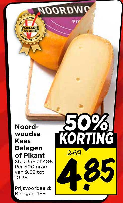 Noordwoudse Kaas Belegen of Pikant 50% KORTING