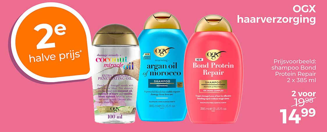 OGX haarverzorging 2e halve prijs*