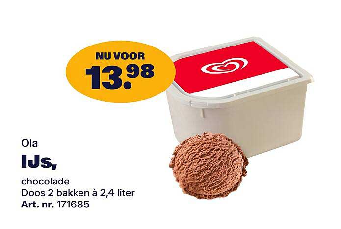 Ola IJs, chocolade Doos 2 bakken à 2,4 liter