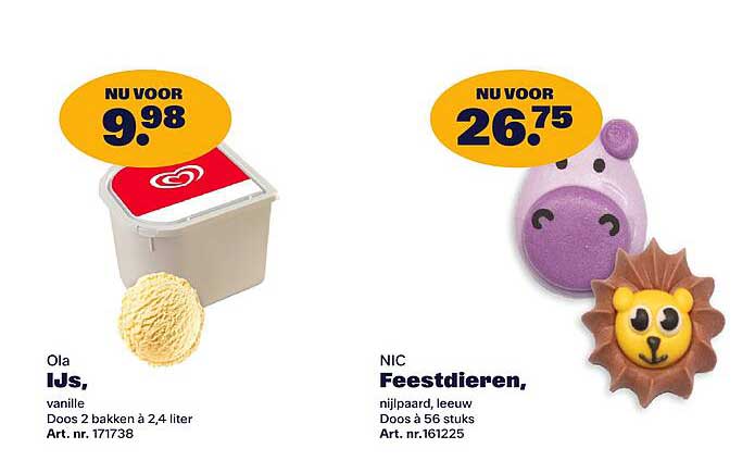 Ola IJs, vanille Doos 2 bakken à 2,4 liter Art. nr. 171738