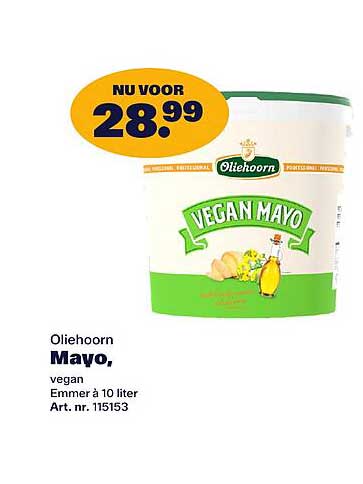 Oliehoorn Mayo, vegan Emmer à 10 liter Art. nr. 15153