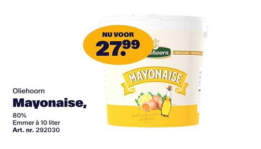 Oliehoorn Mayonaise, 80% Emmer à 10 liter