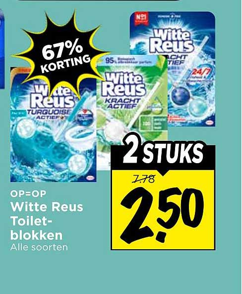 OP=OP Witte Reus Toiletblokken Alle soorten 2 STUKS