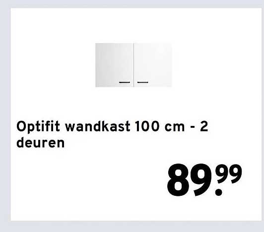 Optitift wandkast 100 cm - 2 deuren