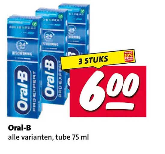 Oral-B alle varianten, tube 75 ml 3 STUKS