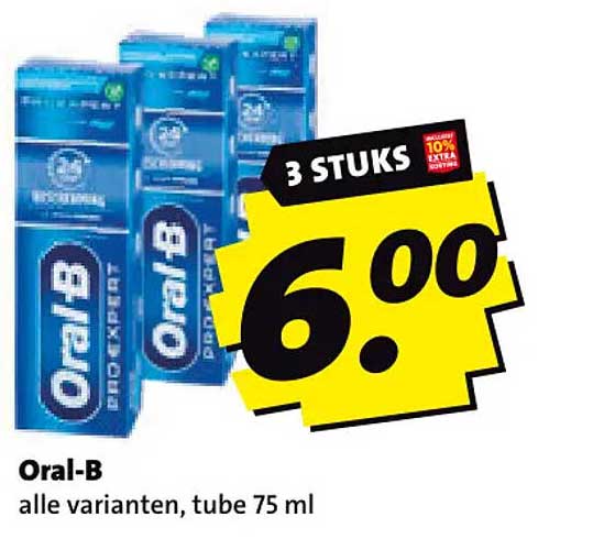 Oral-B alle varianten, tube 75 ml 3 STUKS