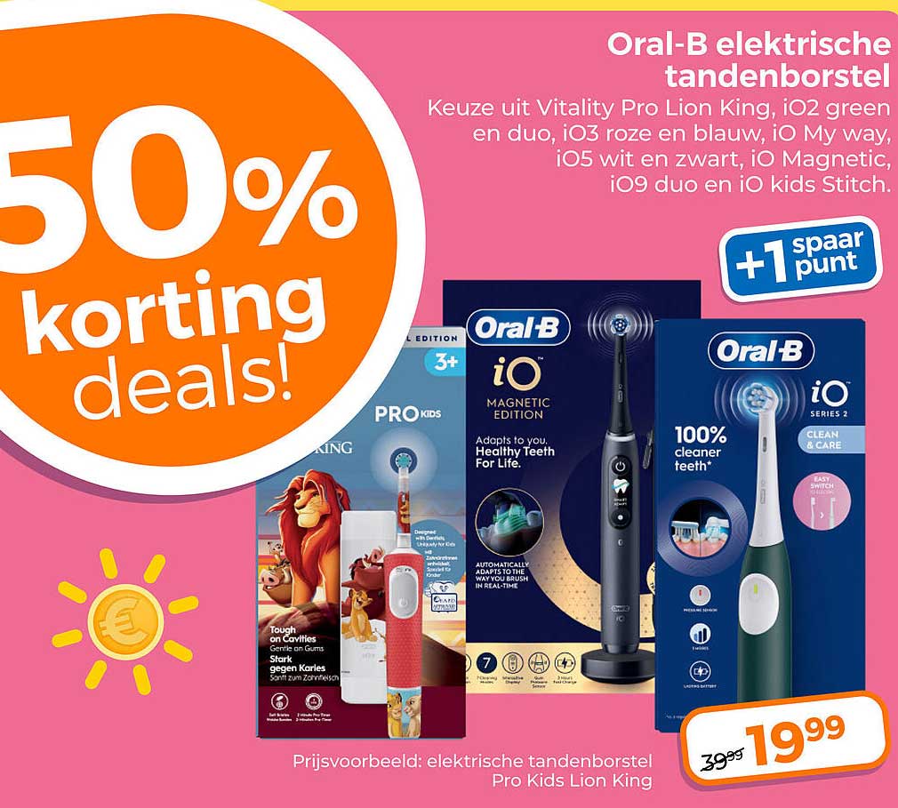 Oral-B elektrische tandenborstel 50% korting deals! +1 spaar punt