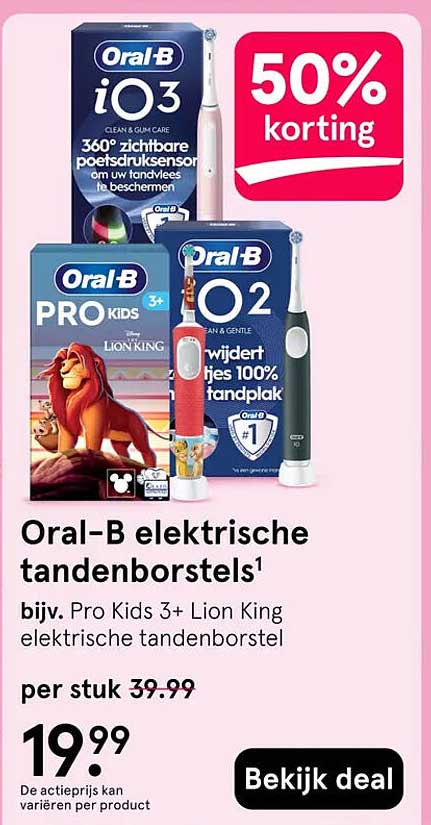Oral-B elektrische tandenborstels 50% korting