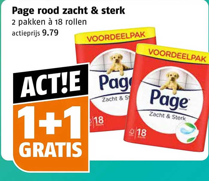 Page rood zacht & sterk 2 pakken à 18 rollen 1+1 gratis