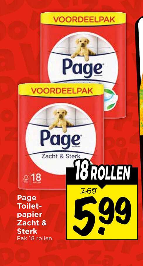 Page Toiletpapier Zacht & Sterk Pak 18 rollen