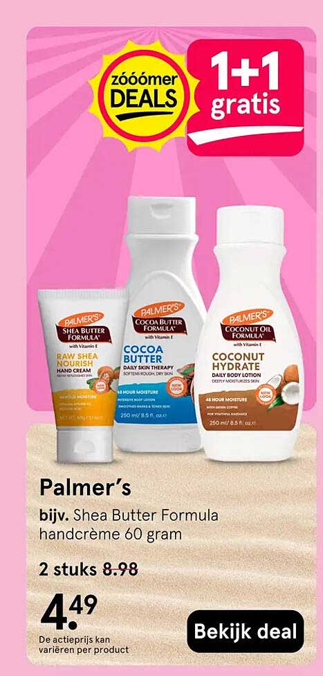 Palmer’s bijv. Shea Butter Formula handcrème 60 gram 1+1 gratis