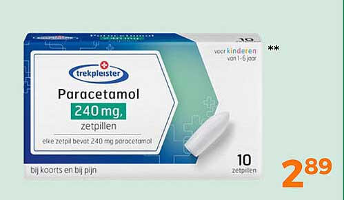 Paracetamol 240 mg, zetpillen