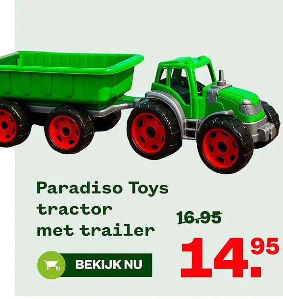 Paradiso Toys tractor met trailer