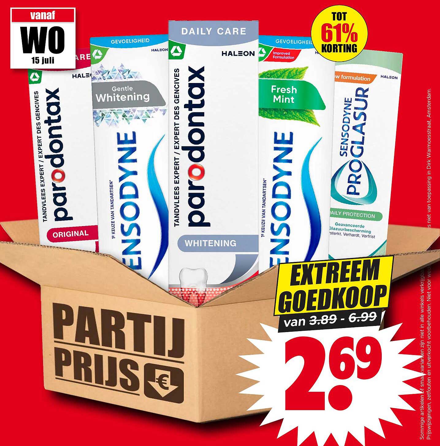 Parodontax, Sensodyne of Proglasur - extreem goedkoop