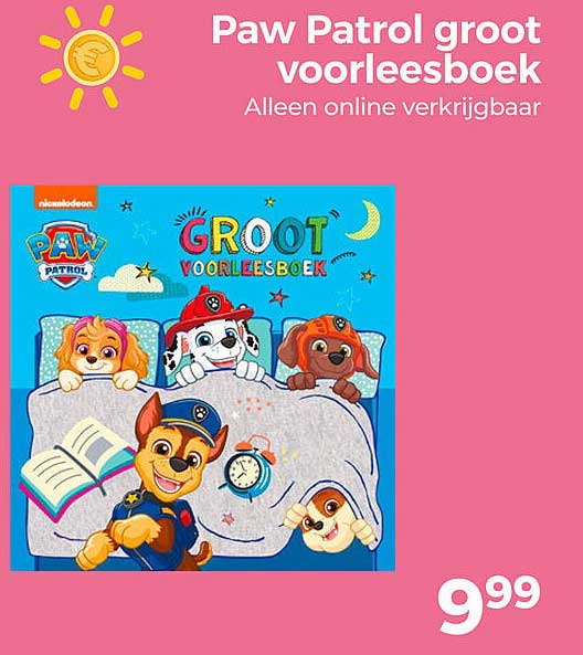 Paw Patrol groot voorleesboek Alleen online verkrijgbaar